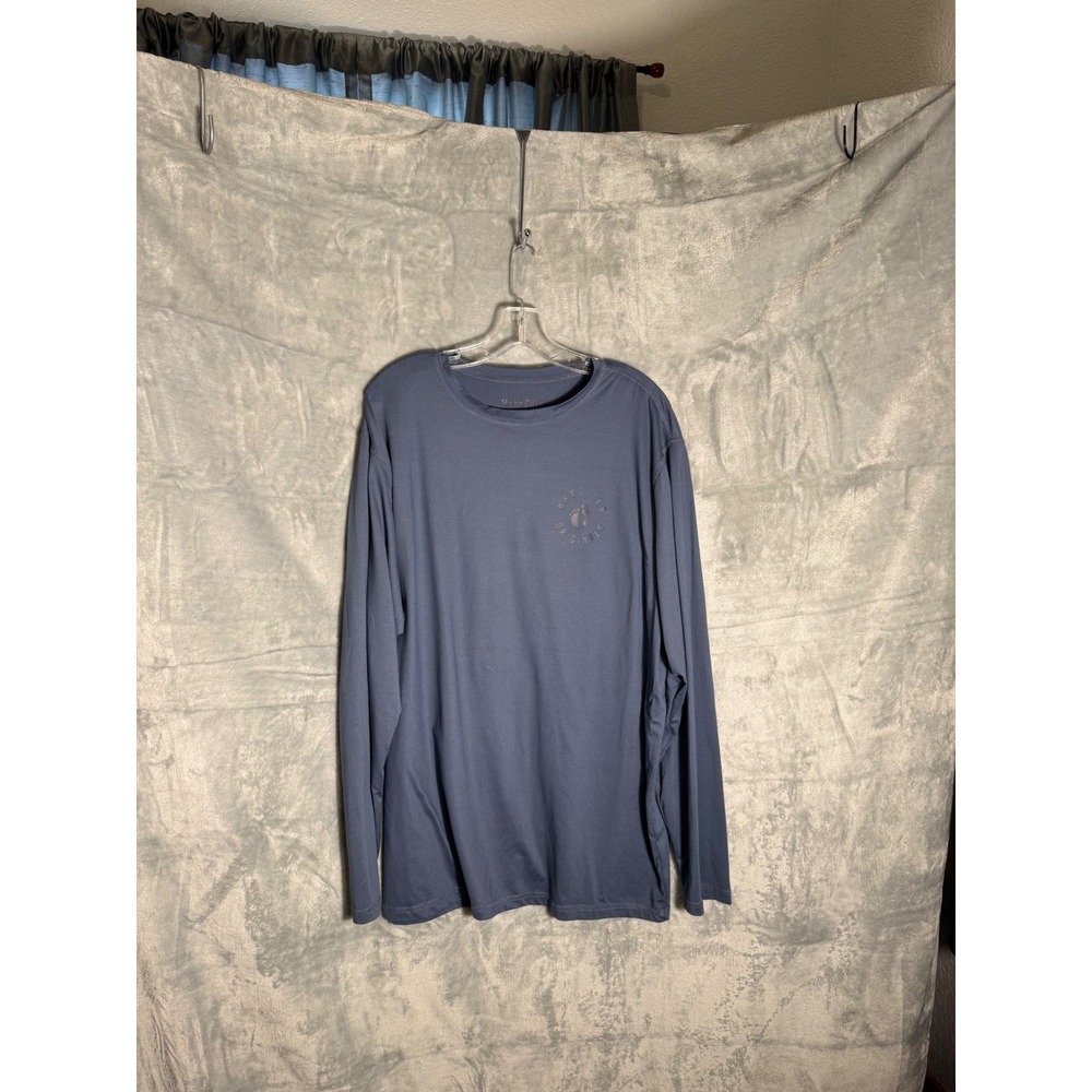 Hang Ten Originals Mens 2XL Blue Gray Long Sleeve‎ UPF 50+ Sun Shirt Performance